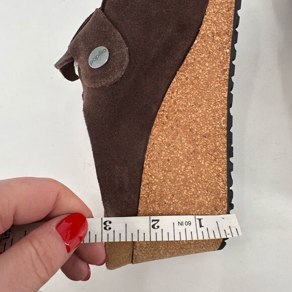 Papillio by Birkenstock Suede Fanny Wedge Clogs Roast Brown Size 39, US Size 9 - Picture 9 of 14